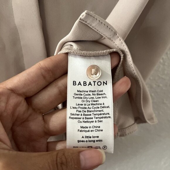 S2 Aritzia Babaton Sleeveless Blouse Tank Top Light Pink Cream Size XXS - Picture 5 of 7